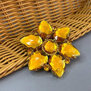 Протяжка декоративна в стразах 7 см #7784 - золото