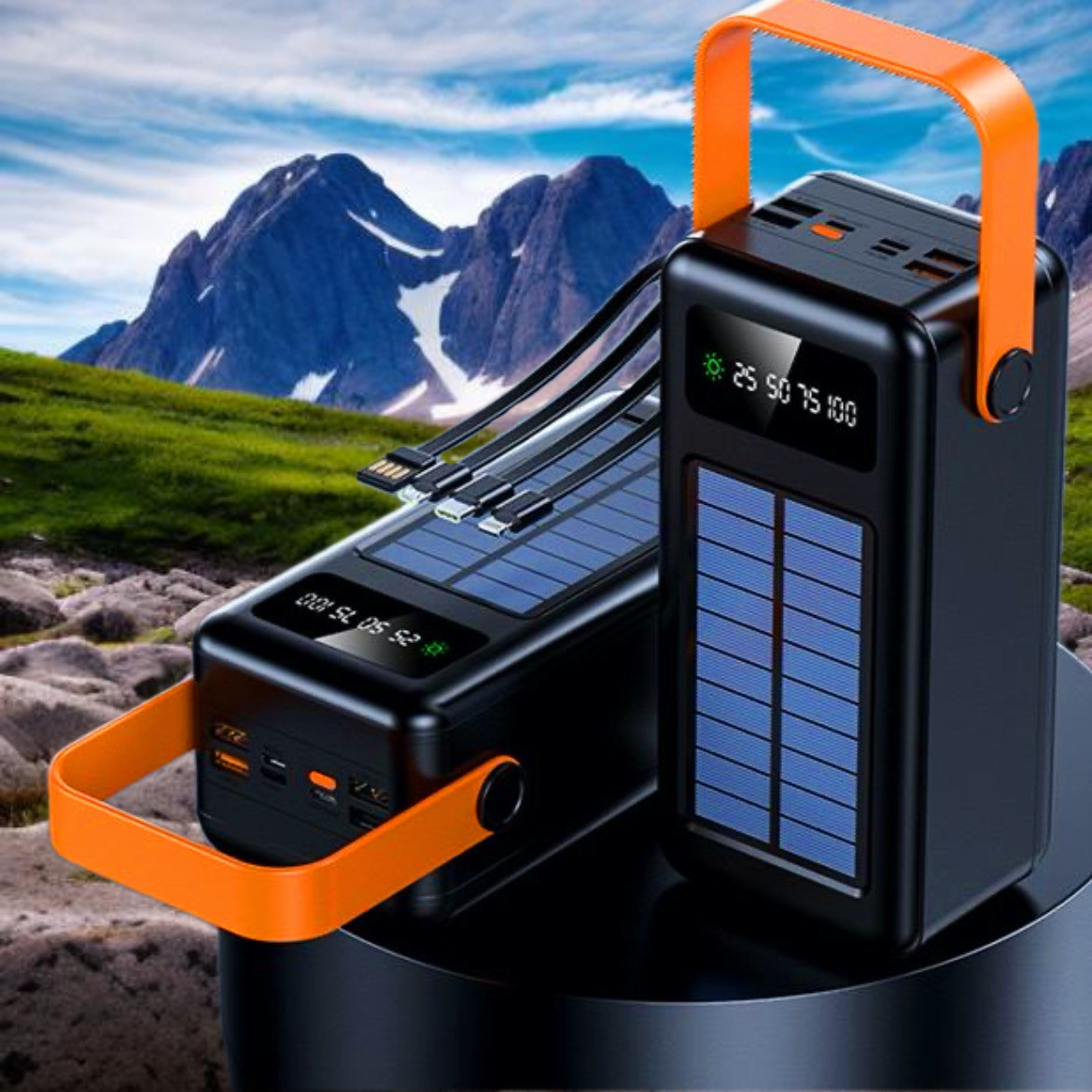 POWER BANK 50000 mAh Мобільне заряджання зовнішній акумулятор PowerBank YM-635CX із сонячною панеллю та ліхтариком