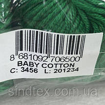 Пряжа Gazzal – Baby Cotton колір 3456 Зелений, фото 4