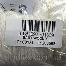 Пряжа Gazzal – Baby Wool XL колір 801 Білий, фото 4