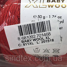 Пряжа Gazzal – Baby Wool XL колір 811 червоний, фото 4