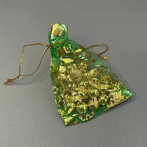 Мішечок подарунковий з органзи 7х9 см - зелений