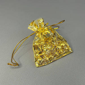 Мішечок подарунковий з органзи 7х9 см - золотий