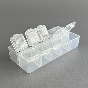 Органайзер міні 8,5х3,8 см на 10 комірок для дрібниць - прозорий