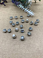 Стрази в цапах 6 мм. Прозорі, пришивні ( 1 шт), 1860