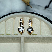 Сережки Xuping Jewelry з білим цирконом з медичного сплаву 21х8 мм XC-1309