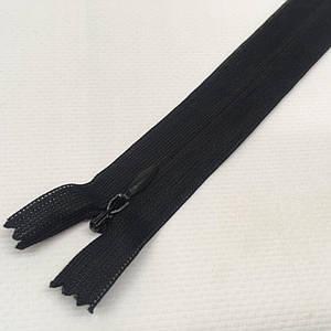 Блискавка потайна чорна, 18 см