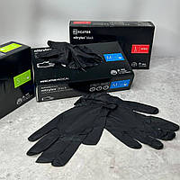 Рукавички нітрилові L, M,  Nitrylex Black, чорні одноразові неопудрені 100 шт.