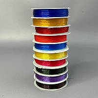 Набір 10 шт кольорової силіконової нитки-резинки для біжутерії 0,6 мм 6,5 метрів