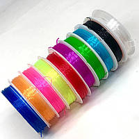 Набір 10 шт кольорової силіконової нитки-резинки для біжутерії 0,8 мм 6,5 метрів