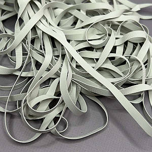 Латексна резинка для купальників 6 мм рифлена - сіра