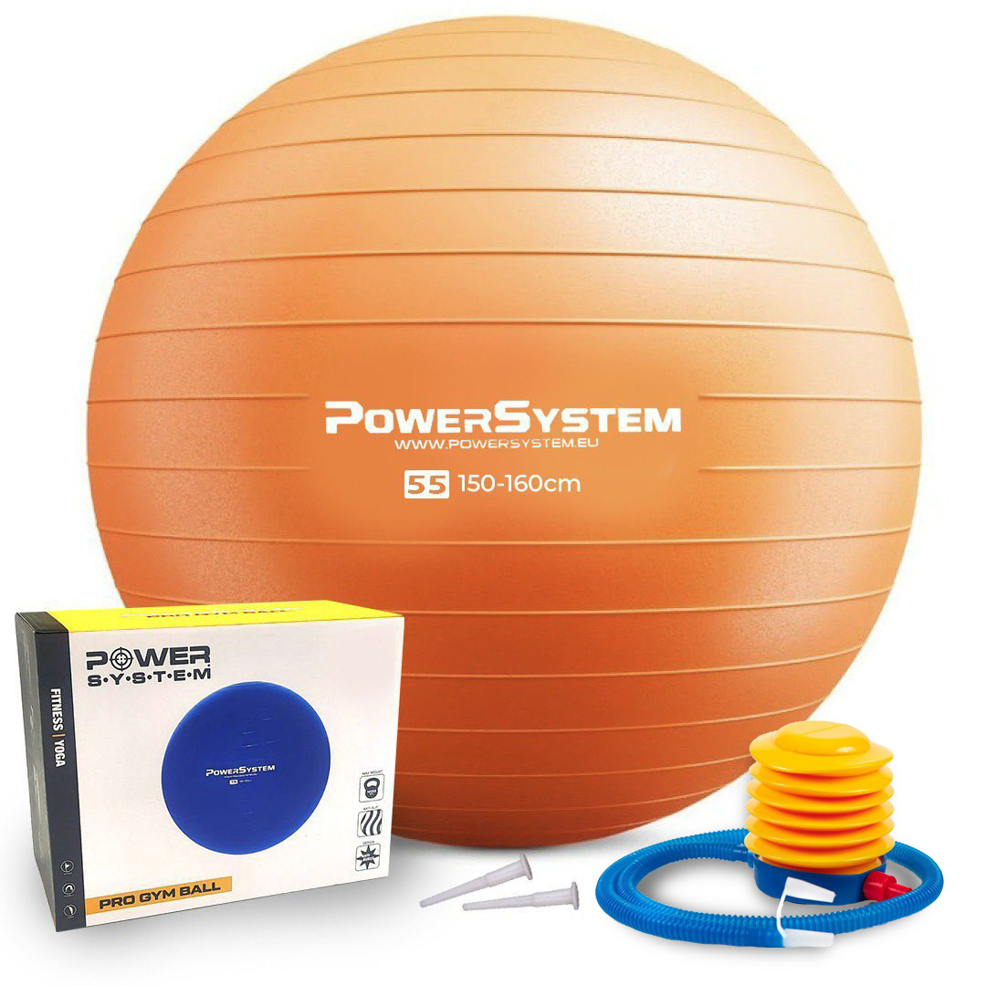 М'яч для фітнесу (фітбол) Power System PS-4011 Ø55 cm PRO Gymball Orange, фото 1