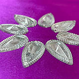 Стрази акрилові пришивні 16х30мм, срібло, фото 2