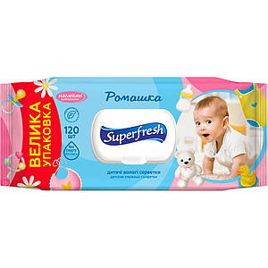 Серветки вологі Superfresh Ромашка 120 шт.