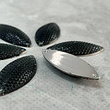 Стрази акрилові пришивні 16х36мм, сірий рефлений, фото 2