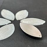 Стрази акрилові пришивні 20х40 мм, срібло рефлене, фото 3