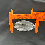 Стрази акрилові пришивні 20х40 мм, срібло рефлене, фото 4