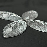 Стрази акрилові пришивні 24х49 мм, срібло грані, фото 3