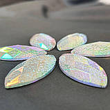 Стрази акрилові пришивні 25х50 мм, хамелеон рефлений, фото 2