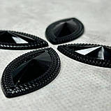 Стрази акрилові пришивні 25х50 мм, чорний маркіз, фото 2