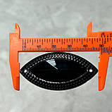 Стрази акрилові пришивні 25х50 мм, чорний маркіз, фото 3