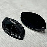 Стрази акрилові пришивні 25х50 мм, чорний маркіз, фото 4