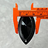 Стрази акрилові пришивні 25х50 мм, чорний маркіз, фото 5