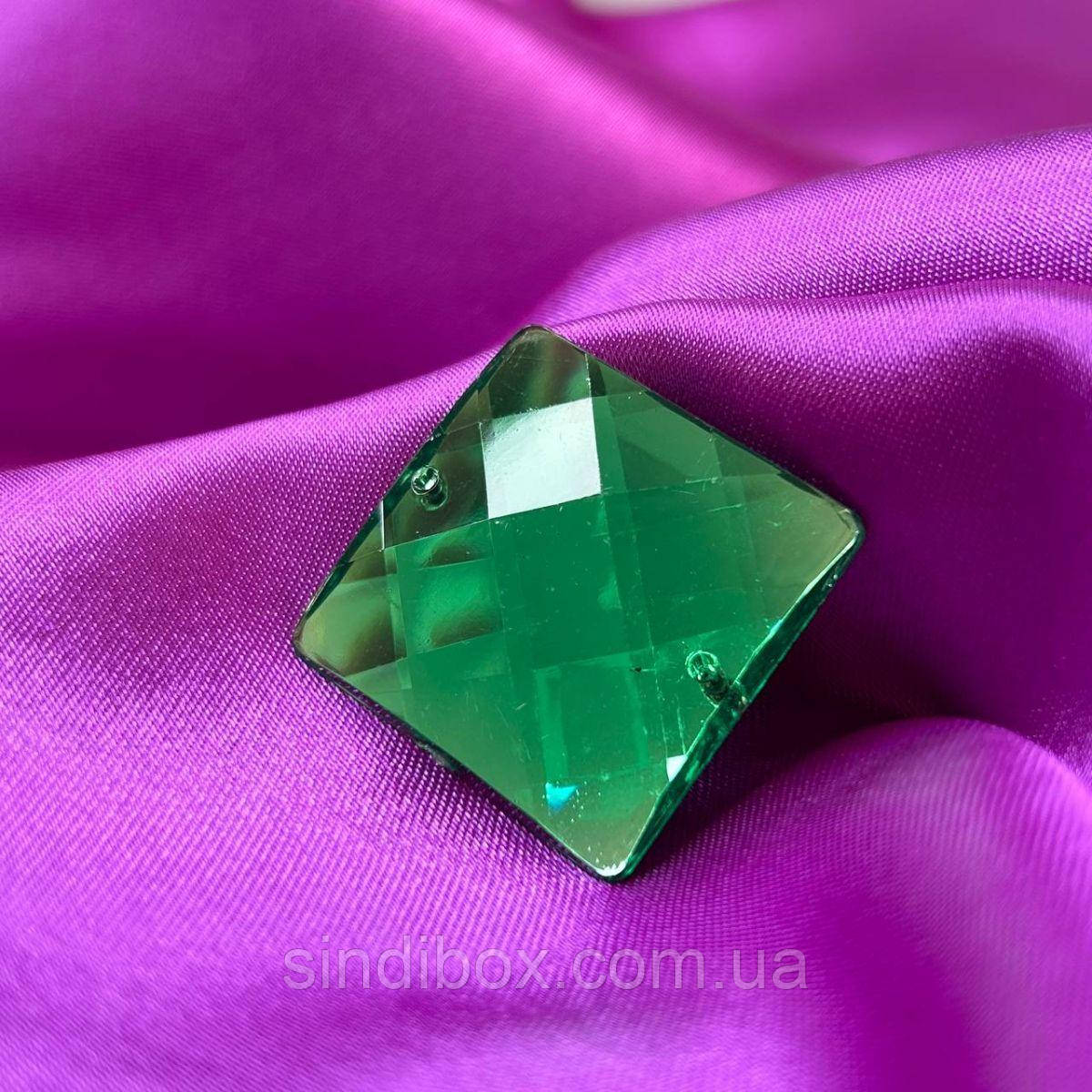 Стрази акрилові пришивні 30мм, зелений, фото 1