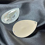 Стрази акрилові пришивні 30х40 мм, срібло крапля, фото 2