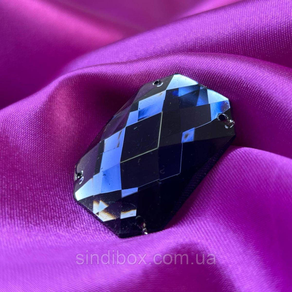 Стрази акрилові пришивні 30х40 мм, синій, фото 1