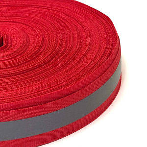На метраж стрічка-тасьма світловідбиваюча  2см, червона
