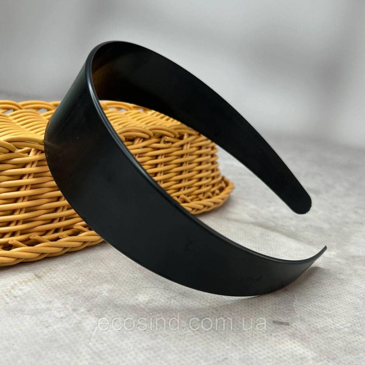 Основа обруч для волосся пластикова 4 см - чорний, фото 1