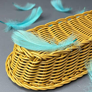 Пір'я гусячі для рукоділля 9-13см, ∼95шт - бірюзовий