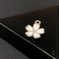 Підвіска "Біла квітка" 14х17 мм, колір Сталь