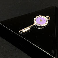 Підвіска "Ключик бузковий" 12х31 мм, колір Сталь