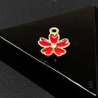 Підвіска "Червона квітка" 14х17 мм, колір Золото