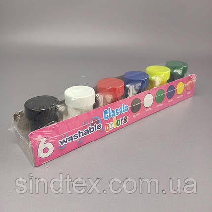 Набір гуашь 6 кольорів по 20 мл, фото 1