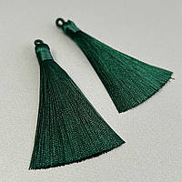 Шовкові китиці для сережок 8 см - смарагдовий