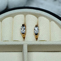 Сережки Xuping Jewelry з білим цирконом з медичного сплаву 13х4 мм XC-661