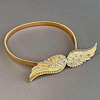 Підхват для штор металевий зі стразами - Крила рожеве золото