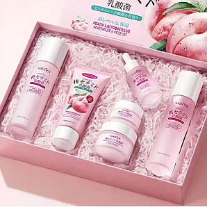 Подарунковий набір косметики для догляду за обличчям 6в1 SADOER Персик