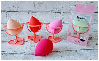 Спонж б'юті-блендер для макіяжу на підставці