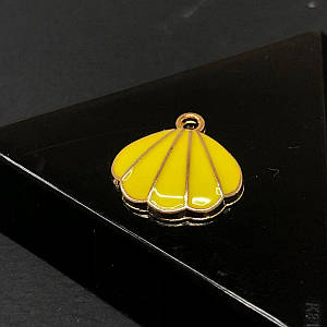 Підвіска "Жовта мушля" 16х17 мм, колір Золото