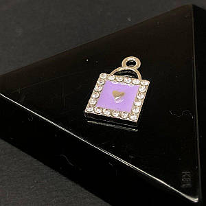 Підвіска "Замочок бузковий" 11х17 мм, колір Сталь