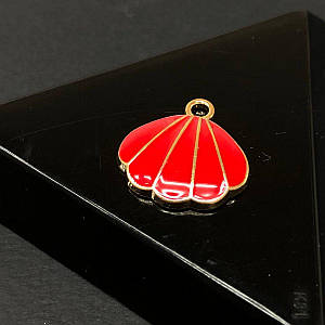 Підвіска "Червона мушля" 16х17 мм, колір Золото