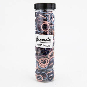 Набір резинок для волосся спіральки 3 см у тубусі - мікс темний