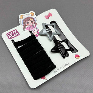 Набір резиночки безшовні 3см - чорно-білий мікс