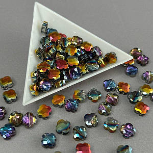 Кришталева намистина гранована конюшина 8 мм - аметистовий з переливом