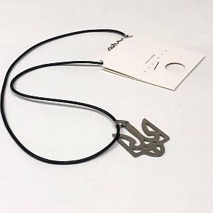 Підвіска Тризуб, вощений шнур 40 см