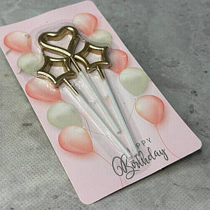 Набір свічок для торта 3 шт - золото